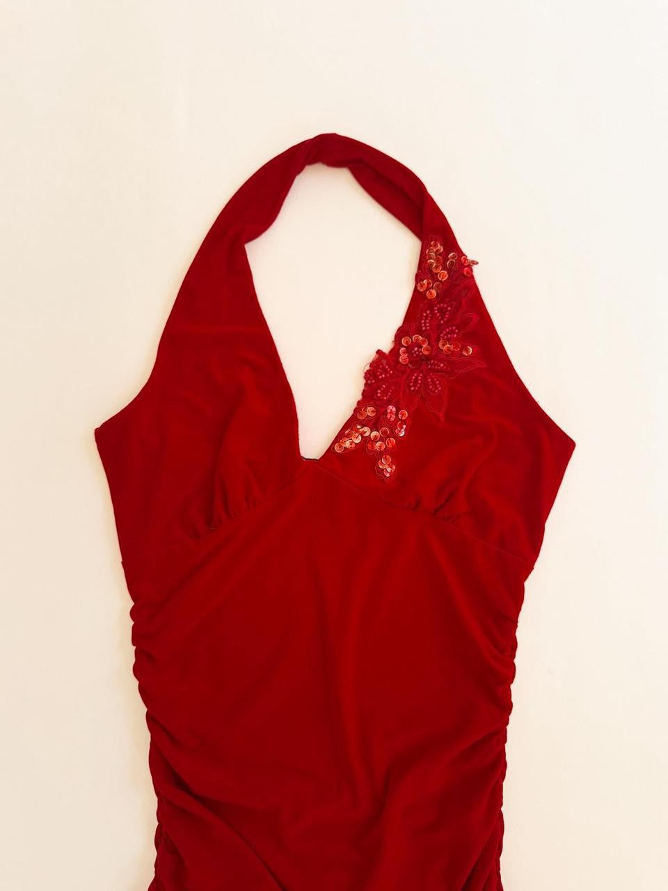 vintage halter beaded dress