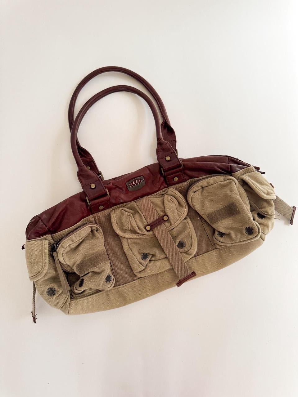 vintage diesel cargo leather bag