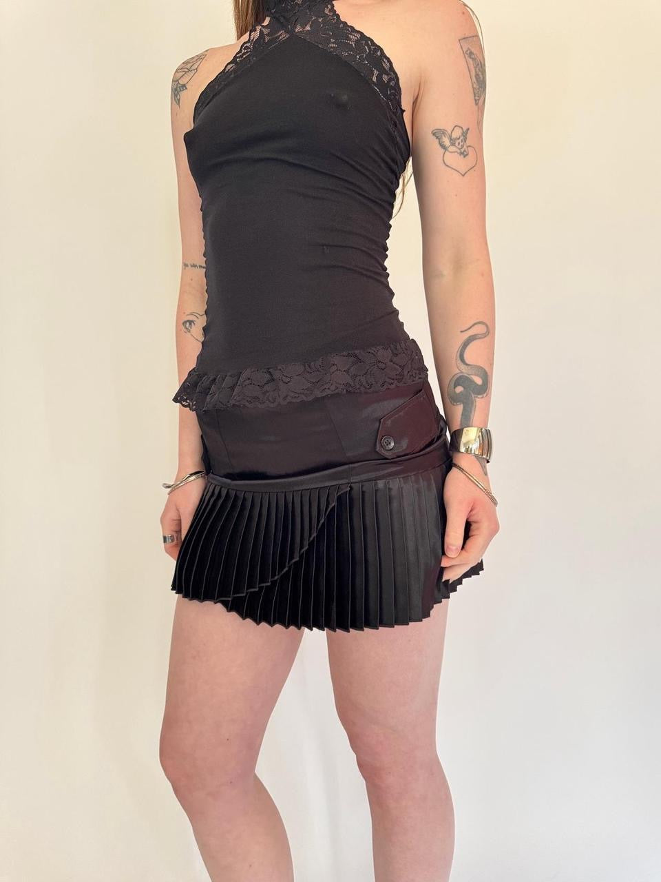 vintage pleated mini skirt
