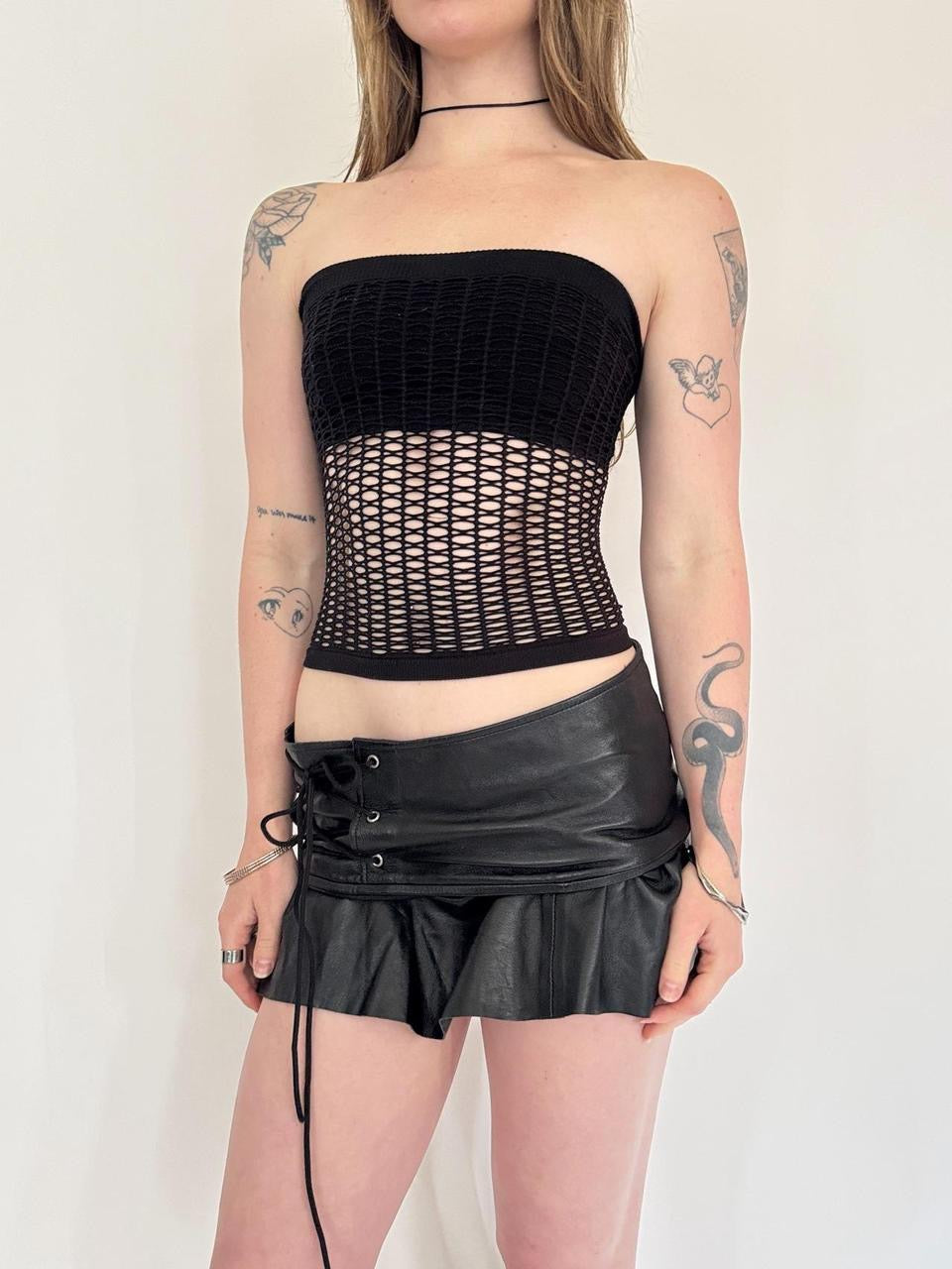 vintage fishnet tube top