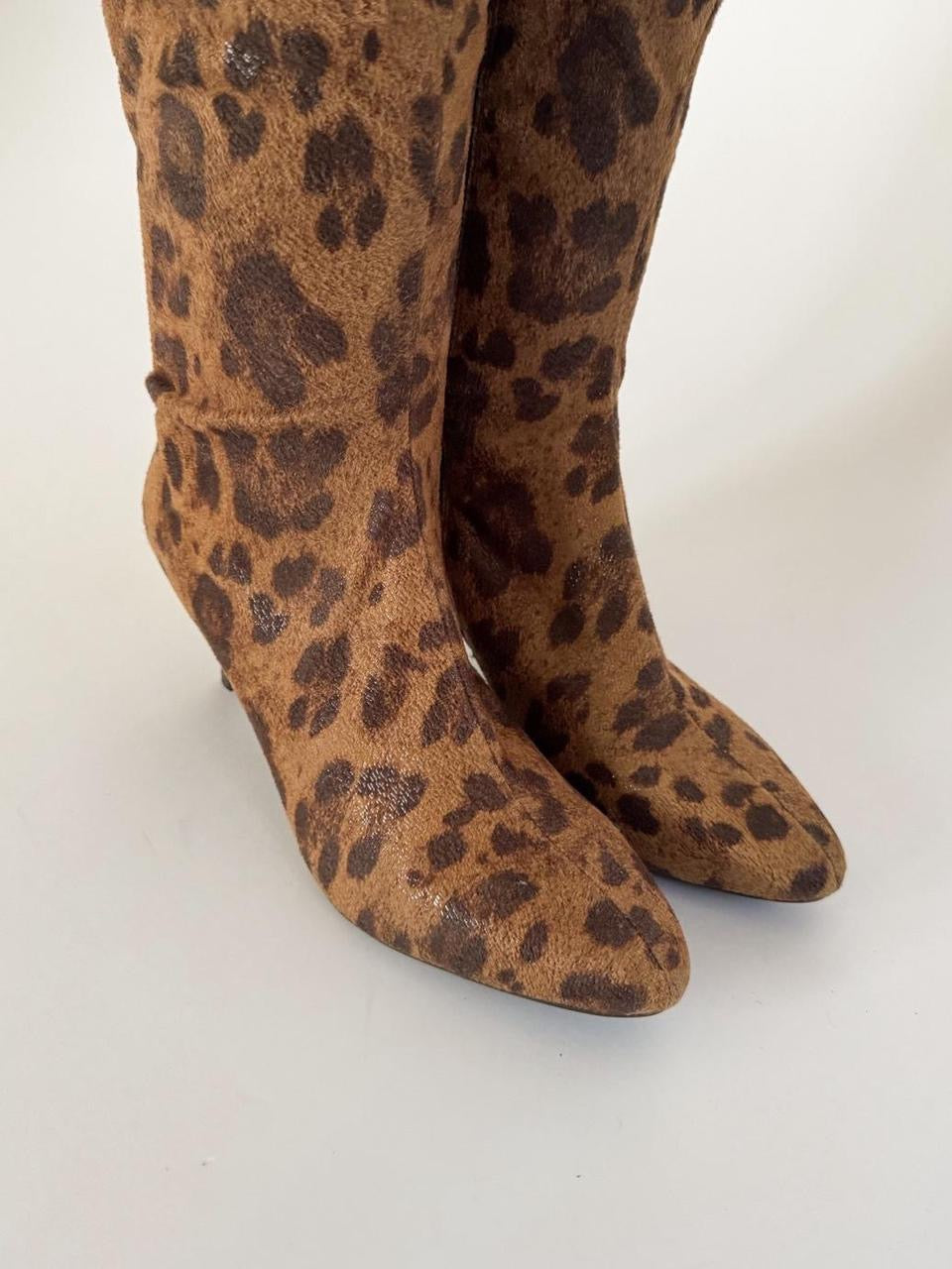 vintage cheetah kitten boots