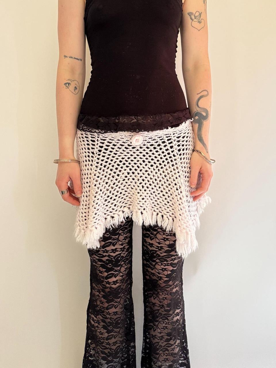 vintage crochet micro mini skirt
