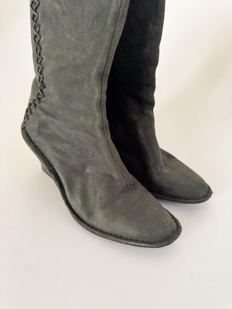 vintage diesel studded wedge boots