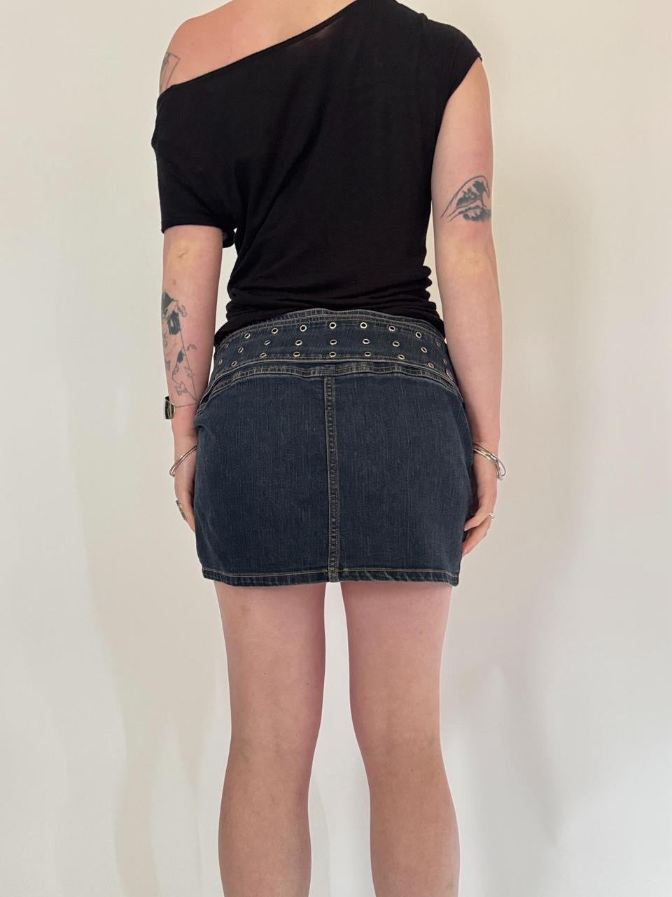 vintage denim micro mini skirt