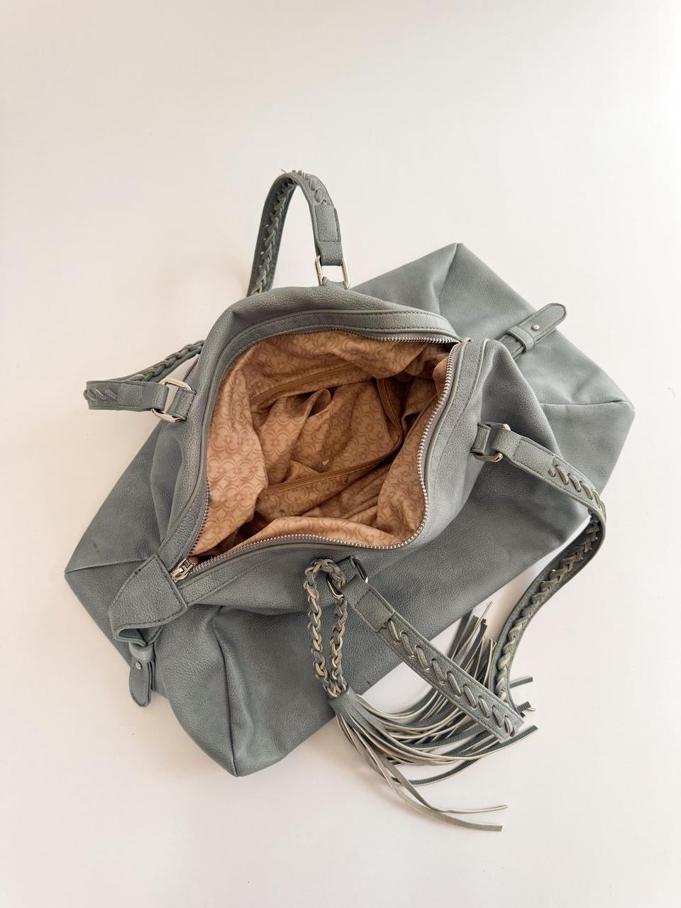 vintage leather slouchy tote bag