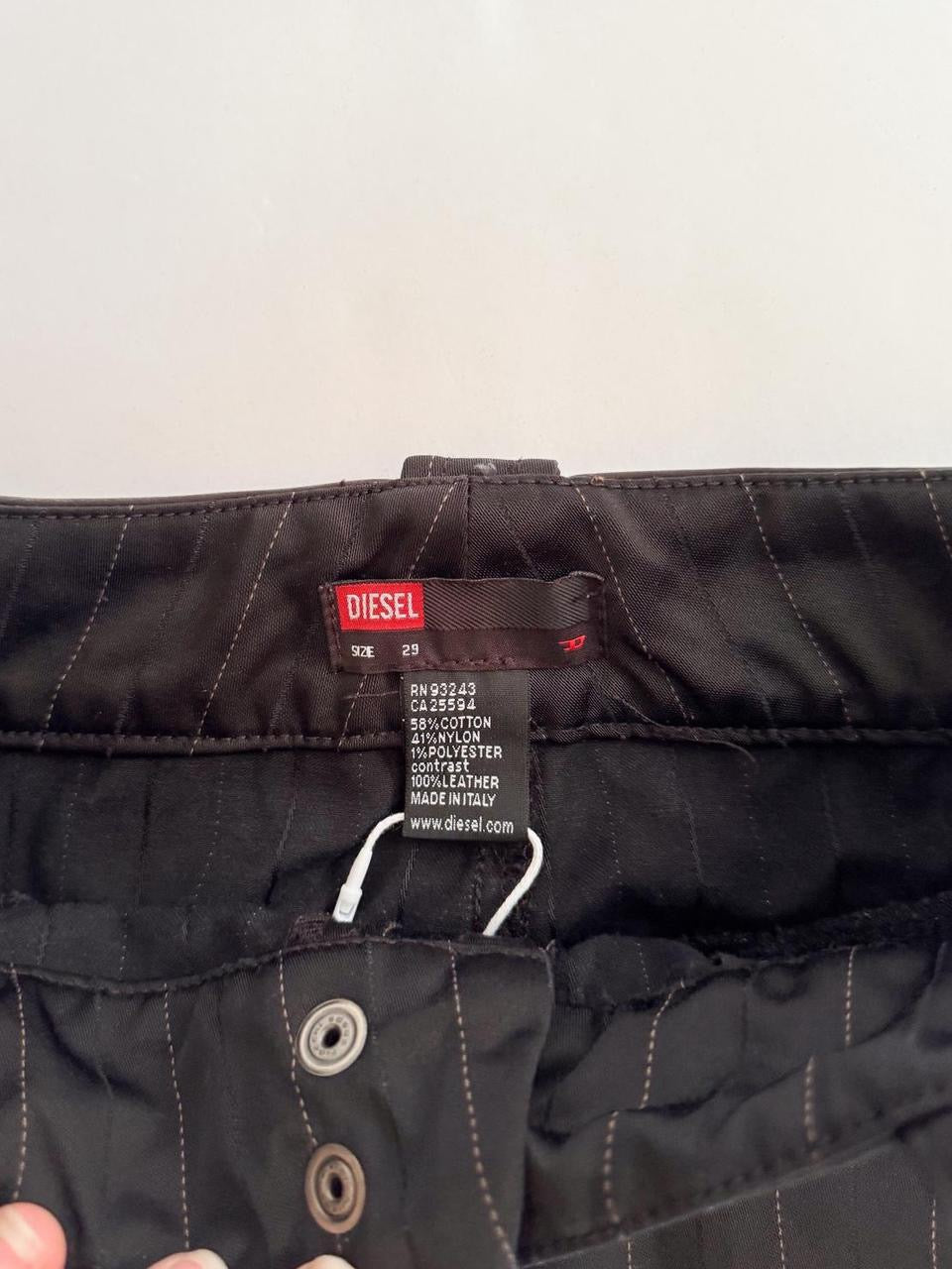 vintage diesel leather micro mini skirt