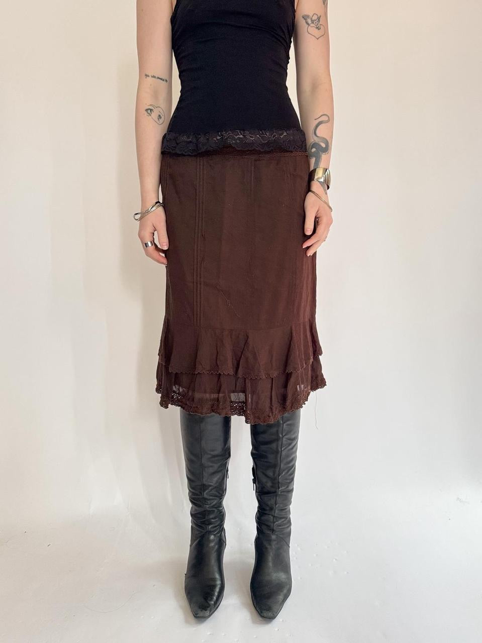 vintage ruffled tiered skirt