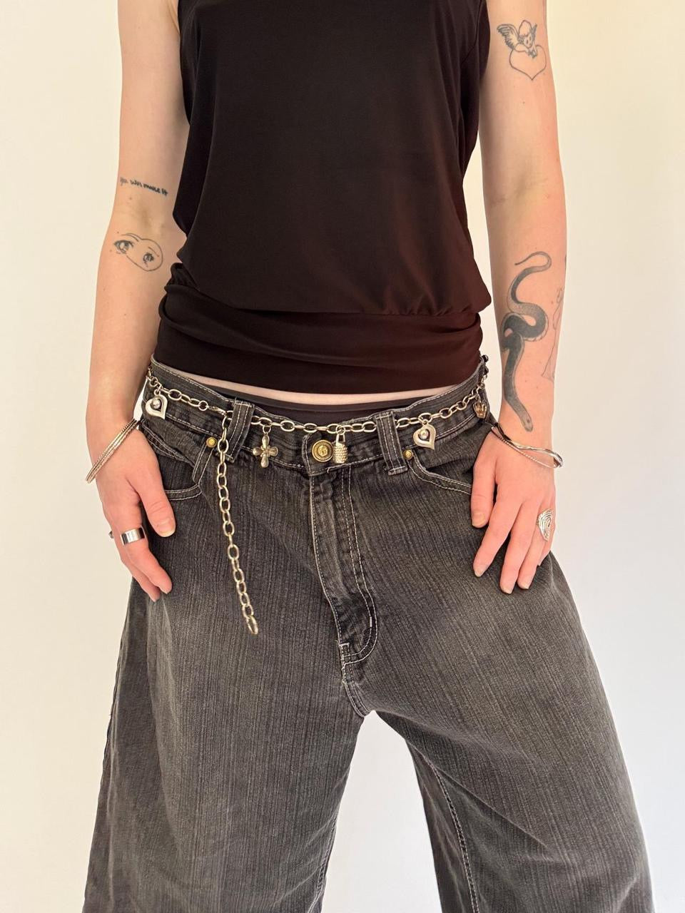 vintage silver chain belt