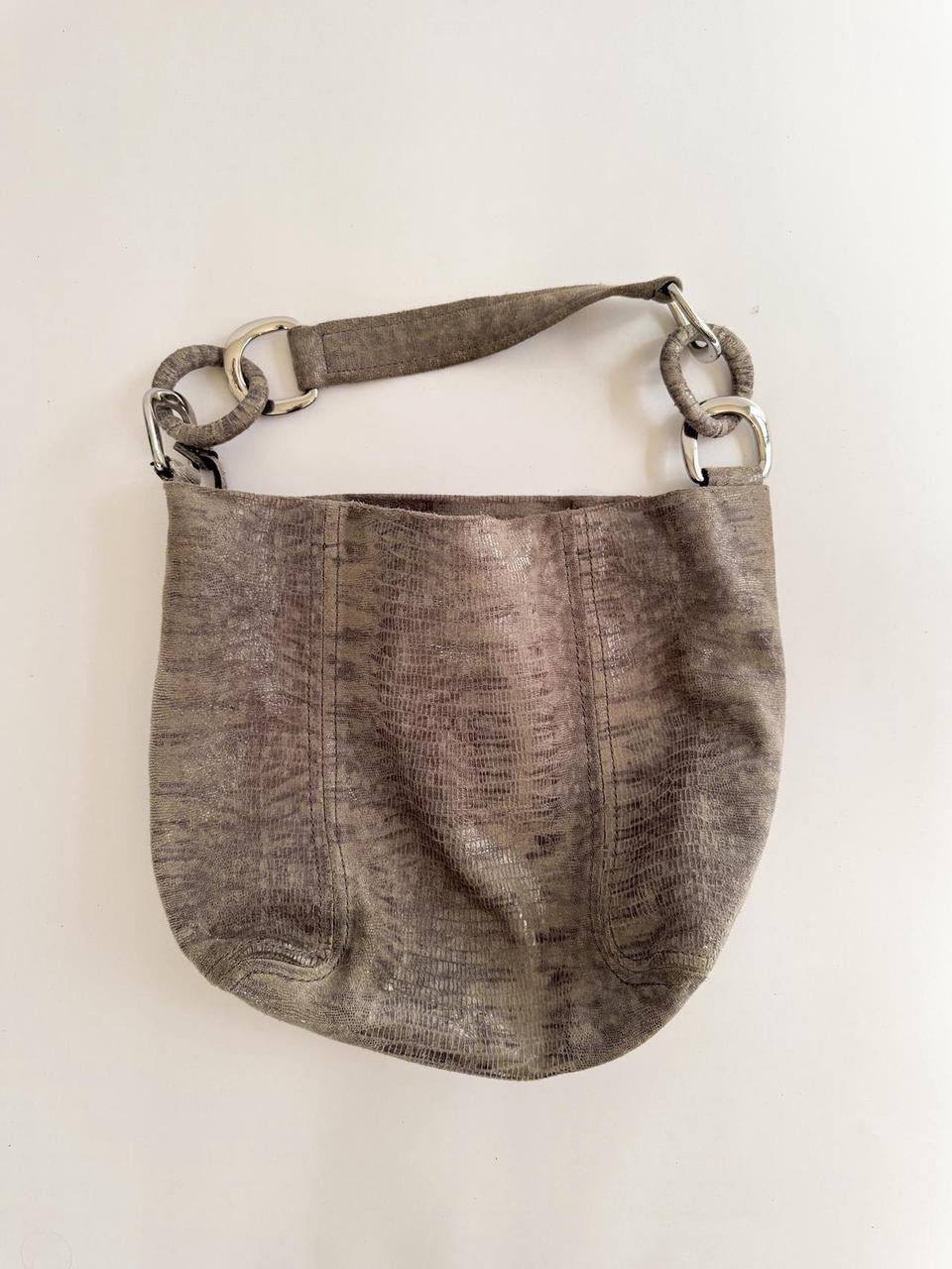 vintage leather snakeskin shoulder bag