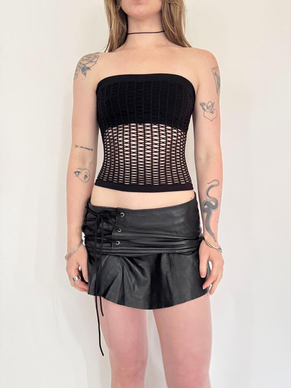 vintage fishnet tube top