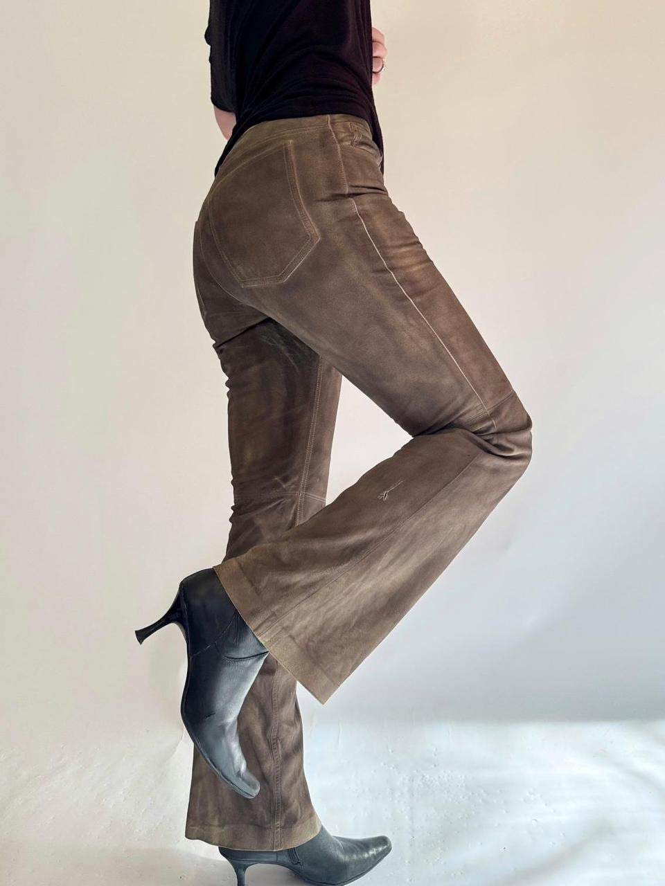 vintage low rise leather pants