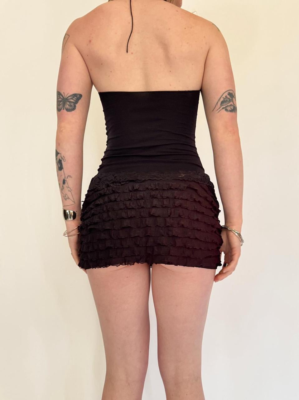 vintage ruffled mini skirt