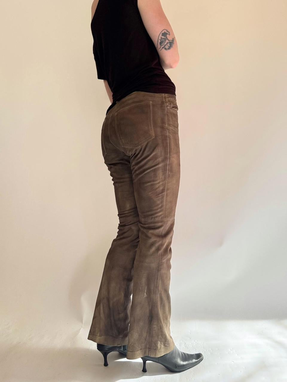 vintage low rise leather pants