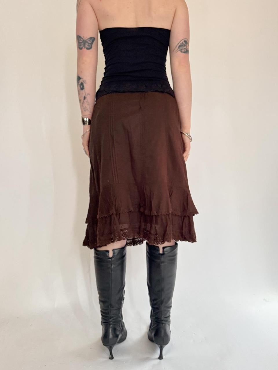 vintage ruffled tiered skirt