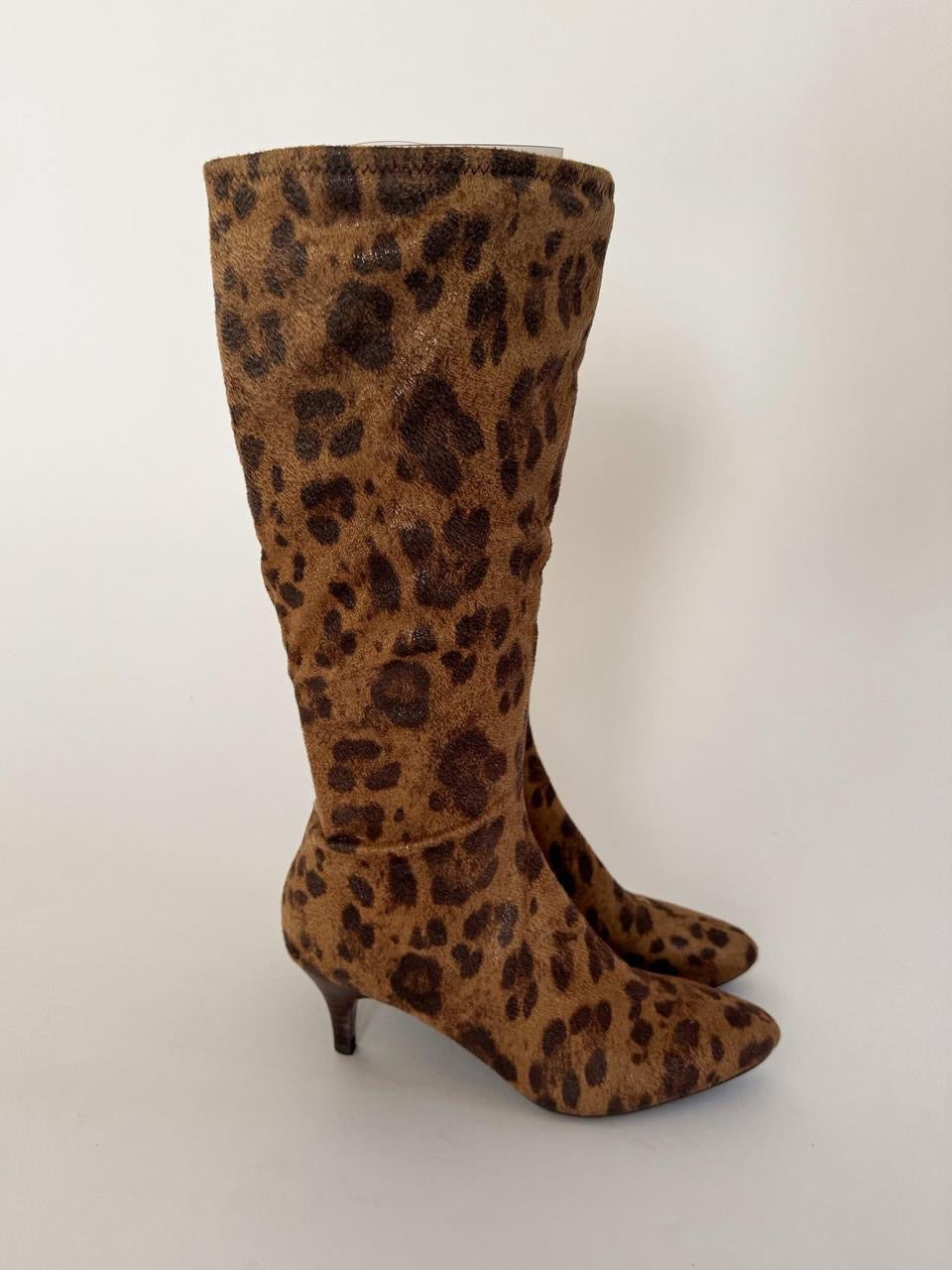 vintage cheetah kitten boots