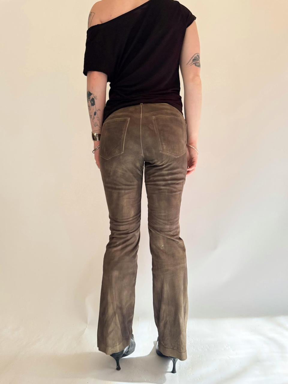 vintage low rise leather pants