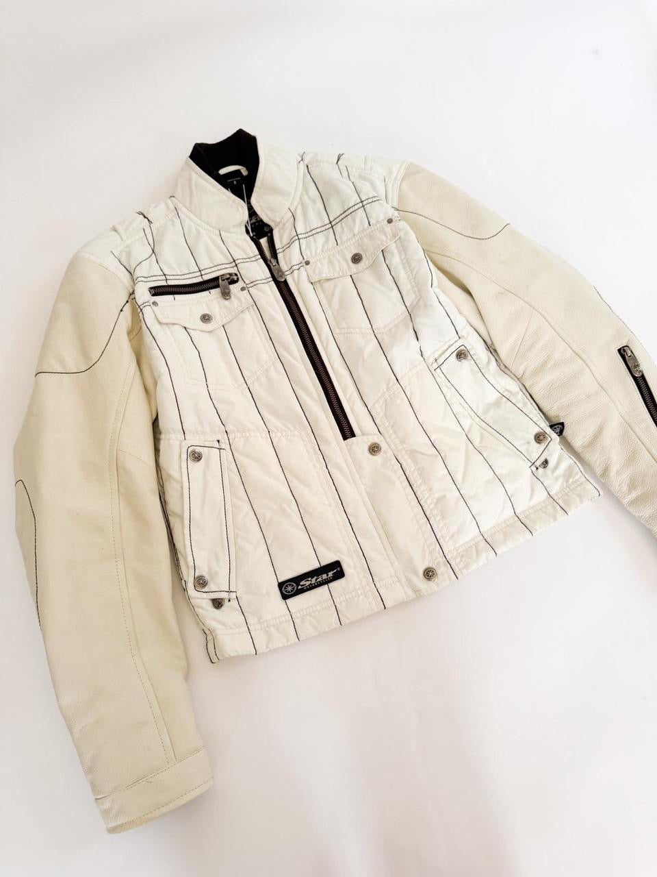 vintage leather moto jacket