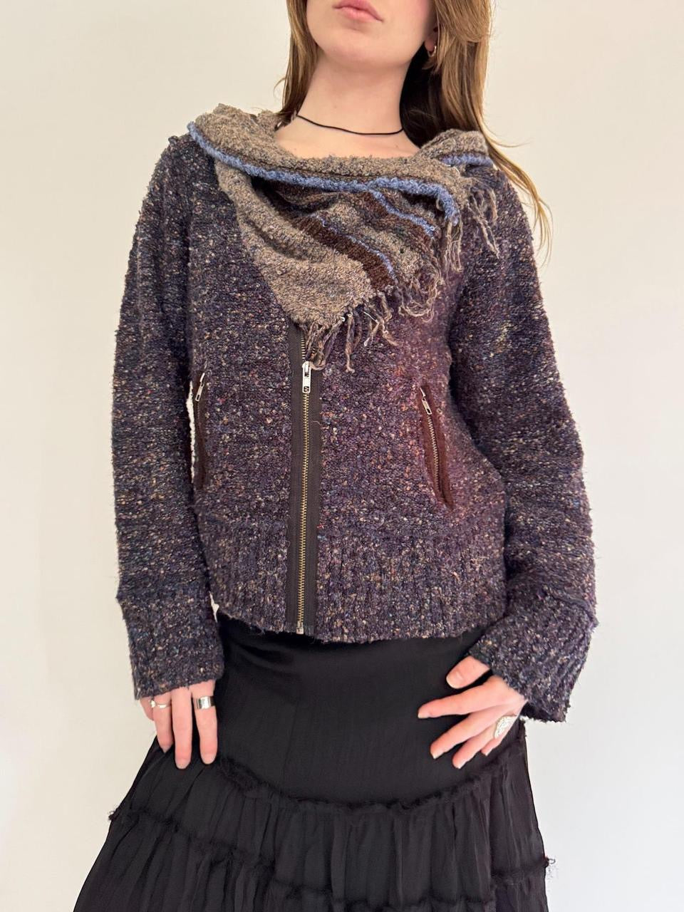 vintage french zippered sweater