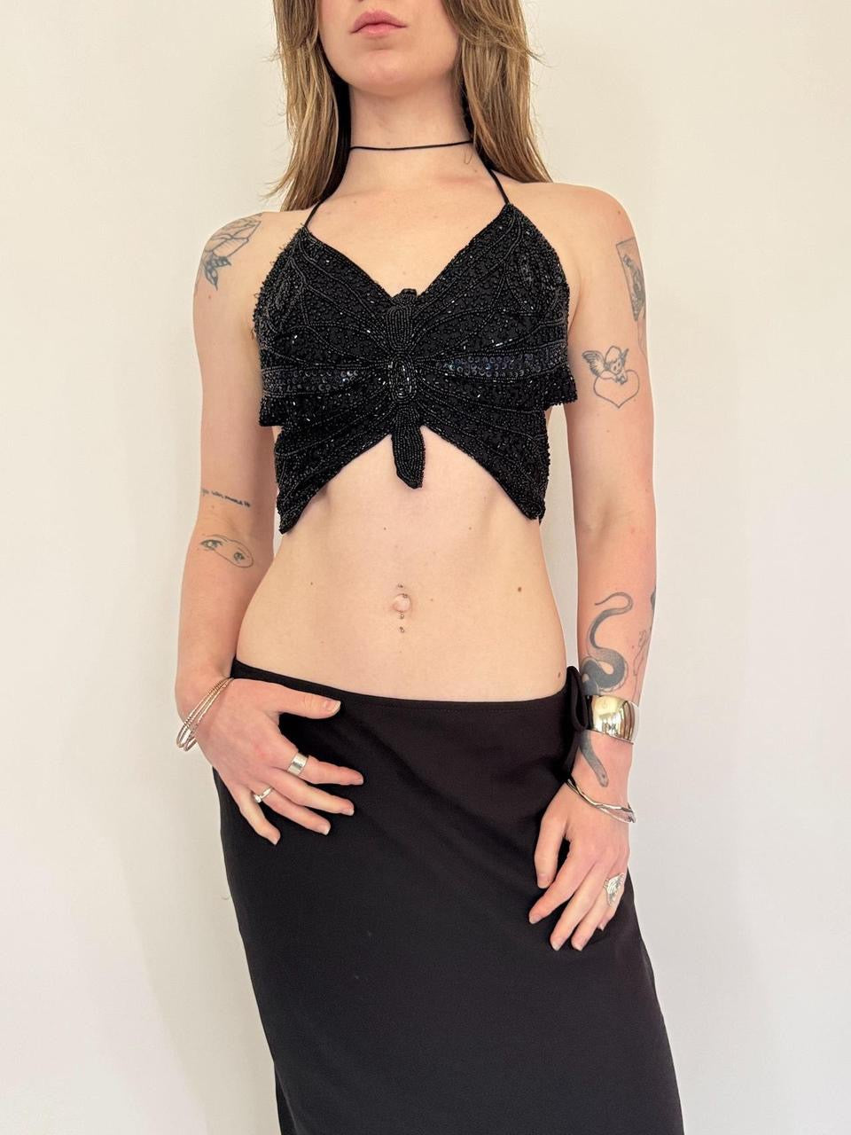 vintage sequin butterfly tank top