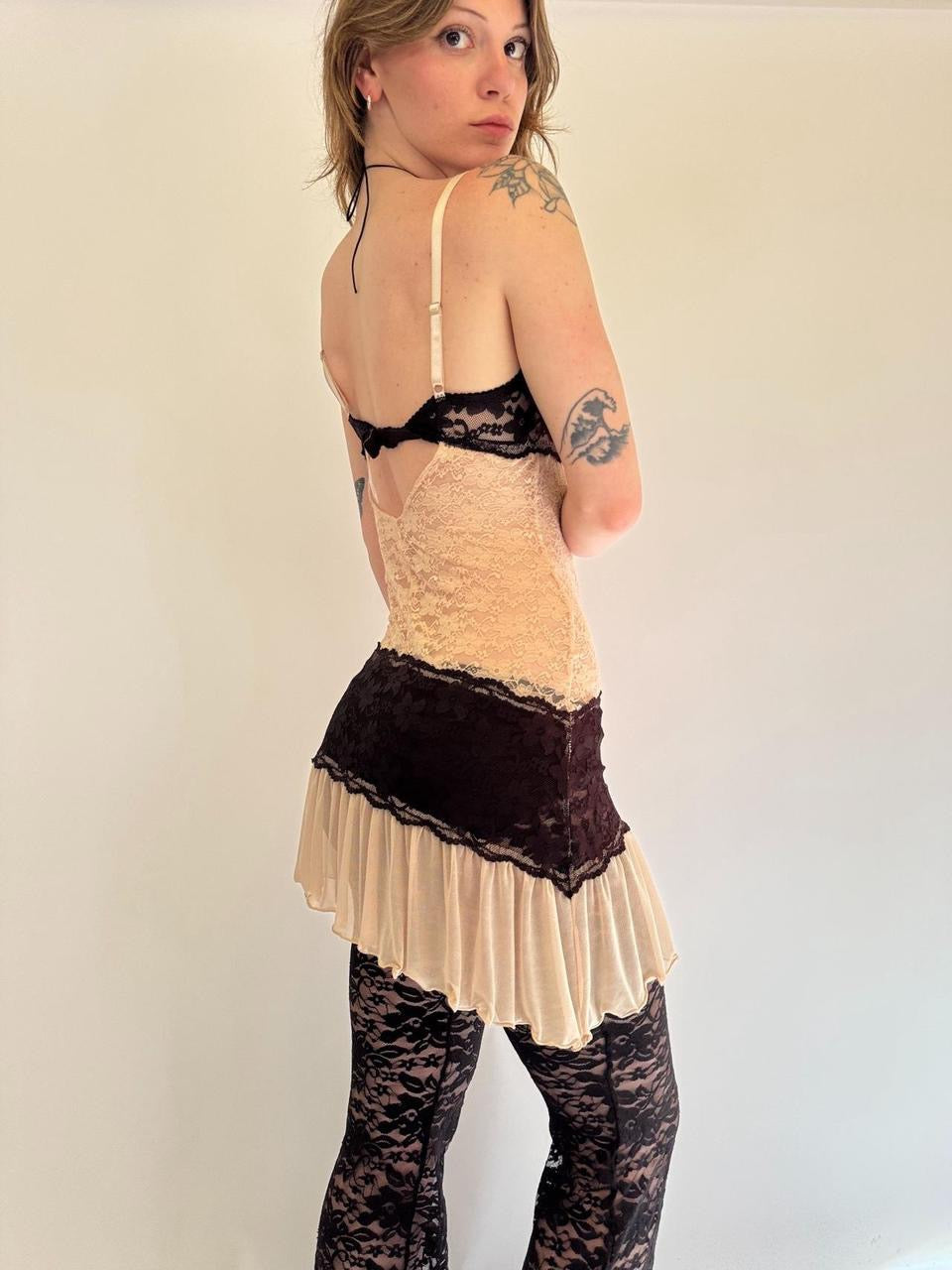 vintage asymmetrical fairy bustier dress