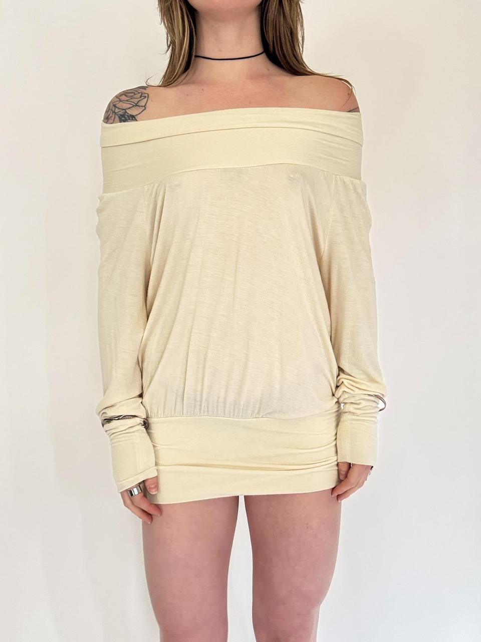vintage slouchy draped mini dress