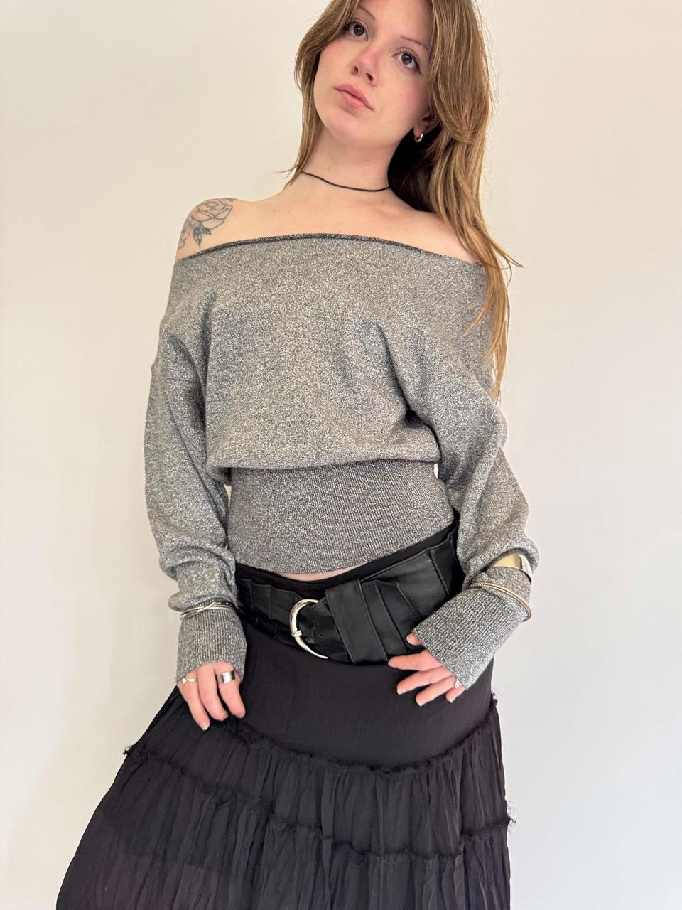 vintage slouchy sweater top