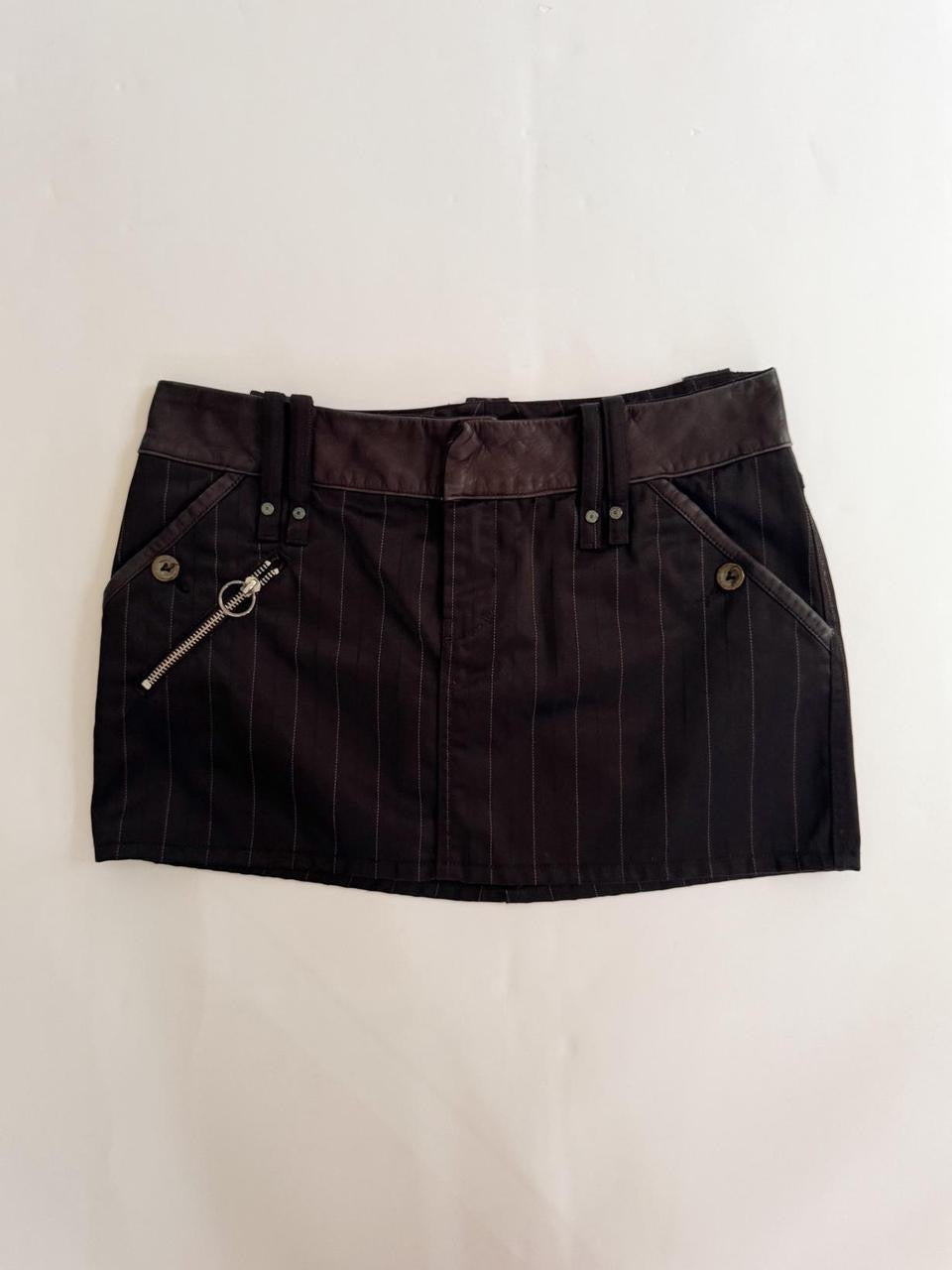 vintage diesel leather micro mini skirt