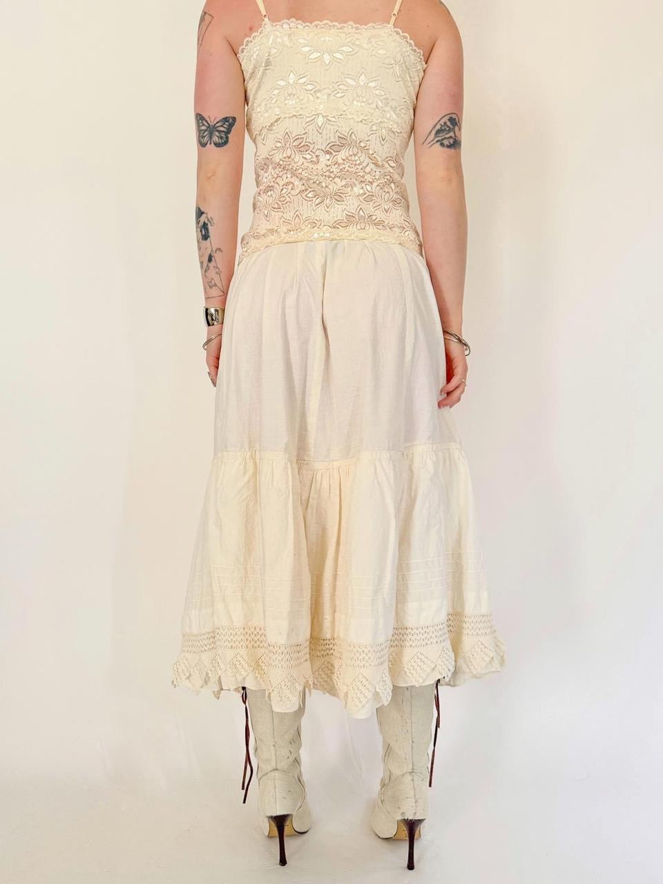 vintage boho maxi skirt
