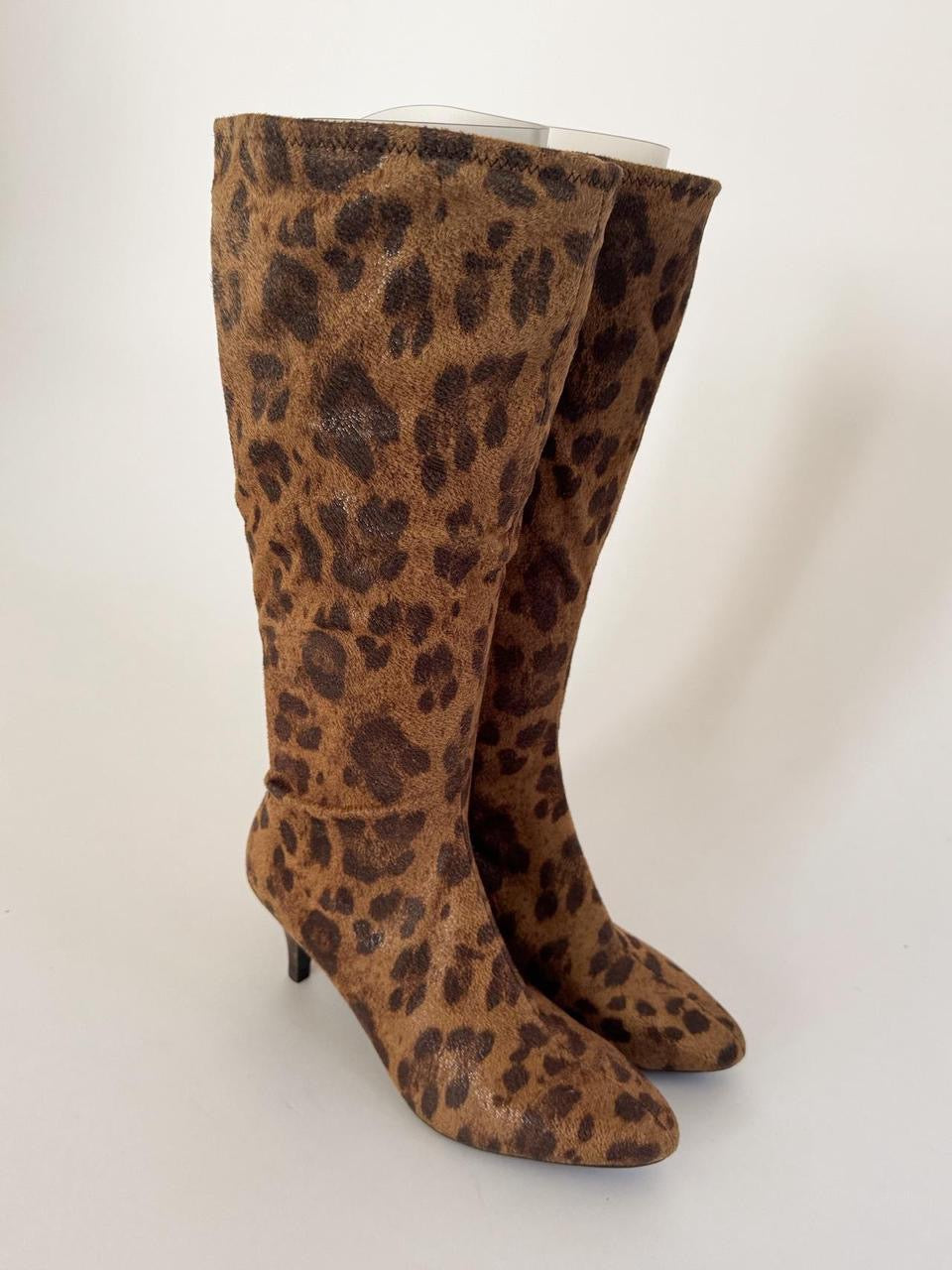 vintage cheetah kitten boots
