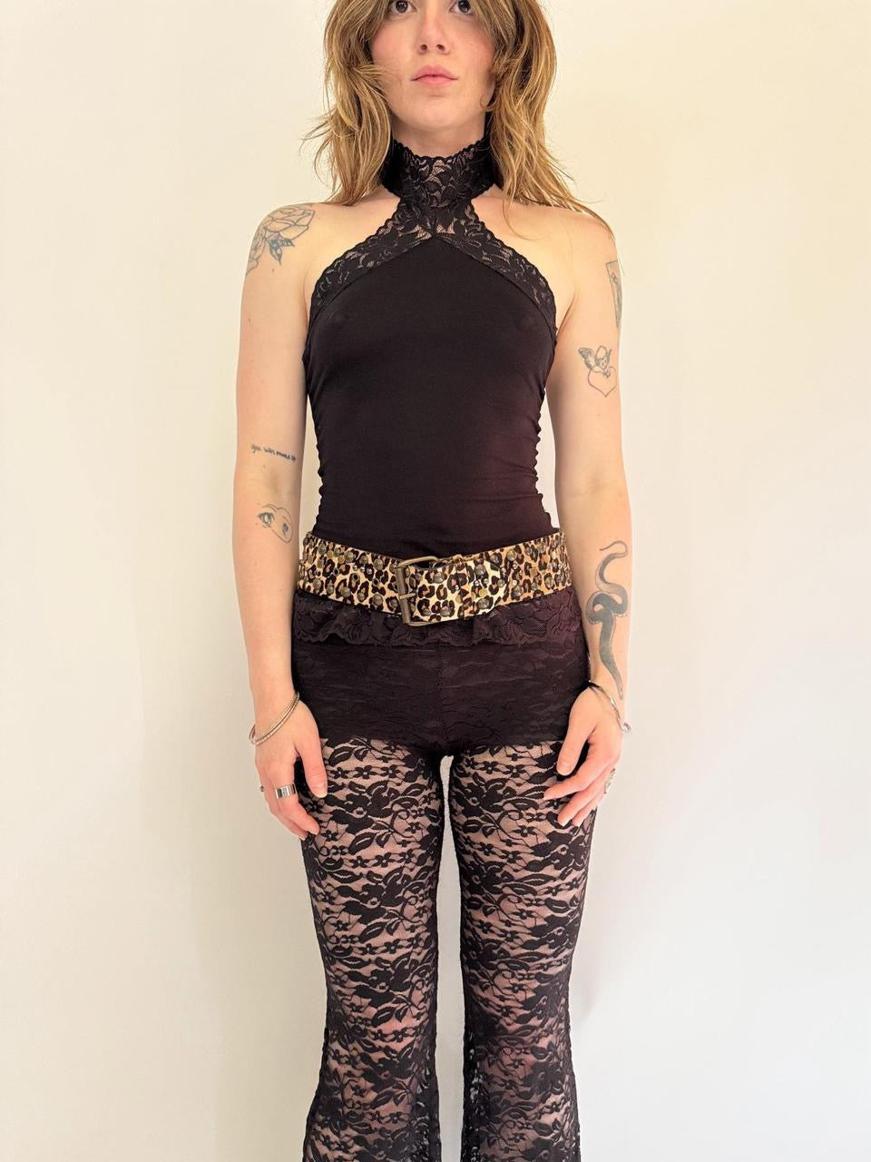 vintage cheetah calf hair belt