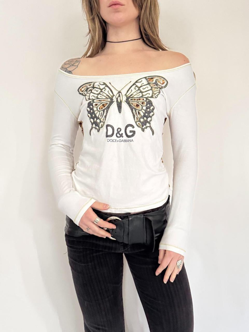 vintage dolce & gabanna butterfly top