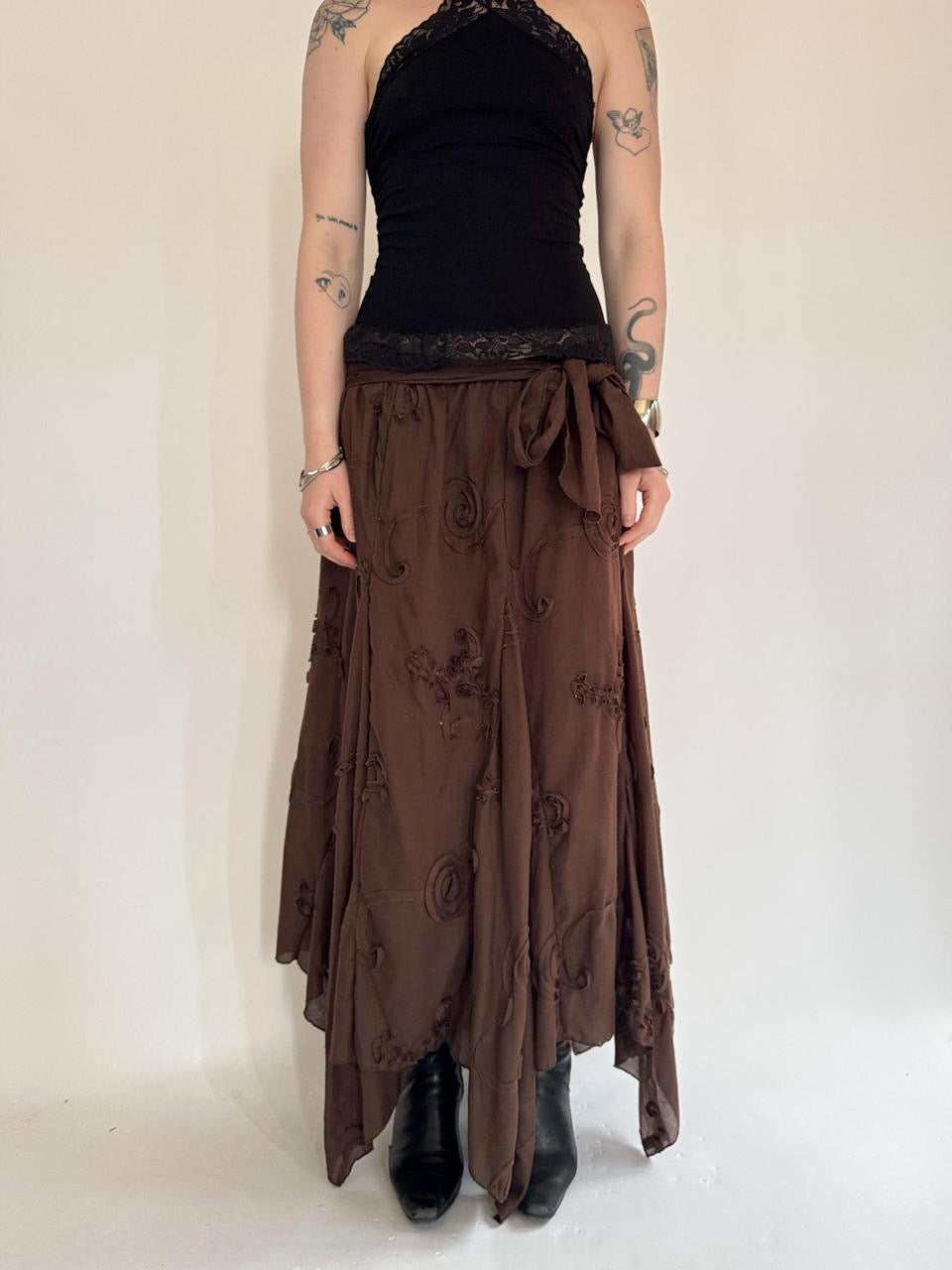 vintage ruffled tiered skirt