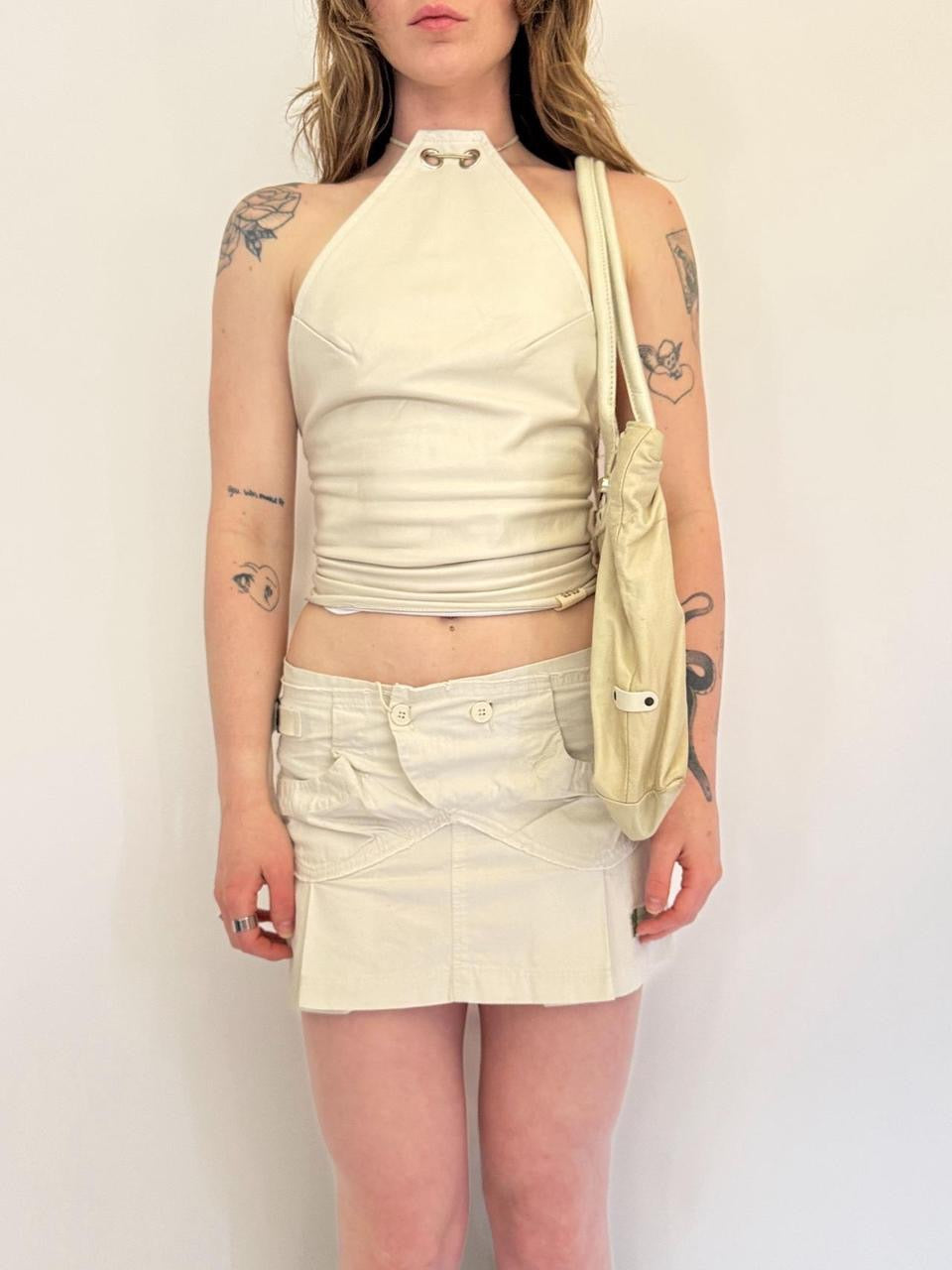 vintage diesel leather tote bag