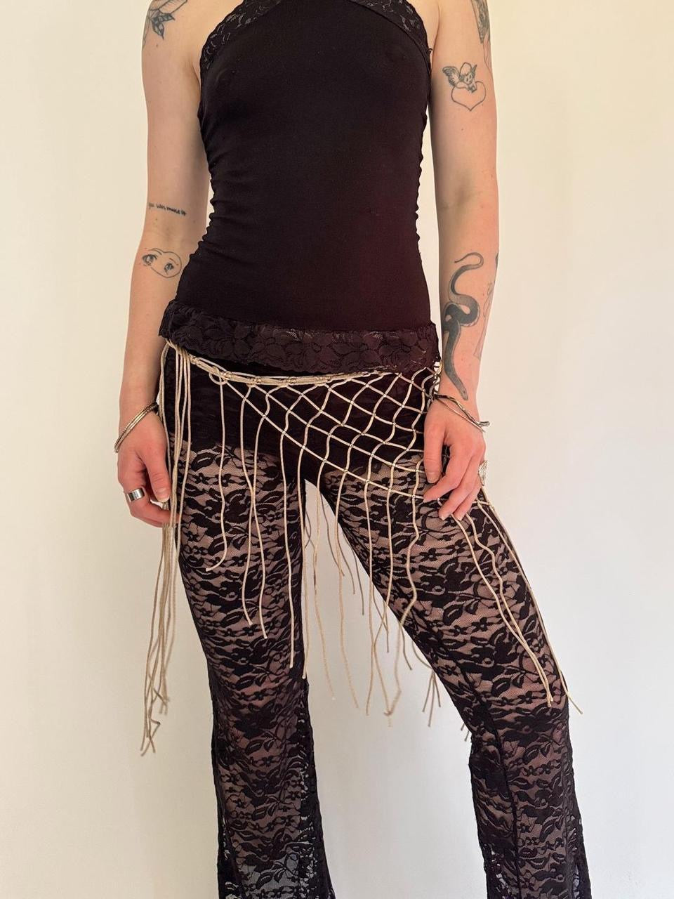 vintage fringe wrap skirt belt