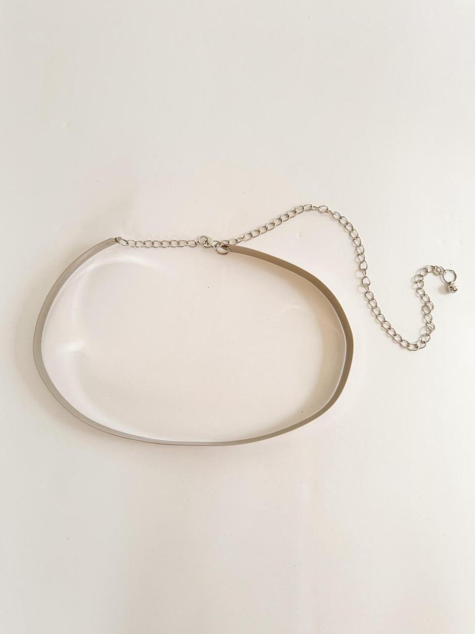 vintage silver metal chain belt