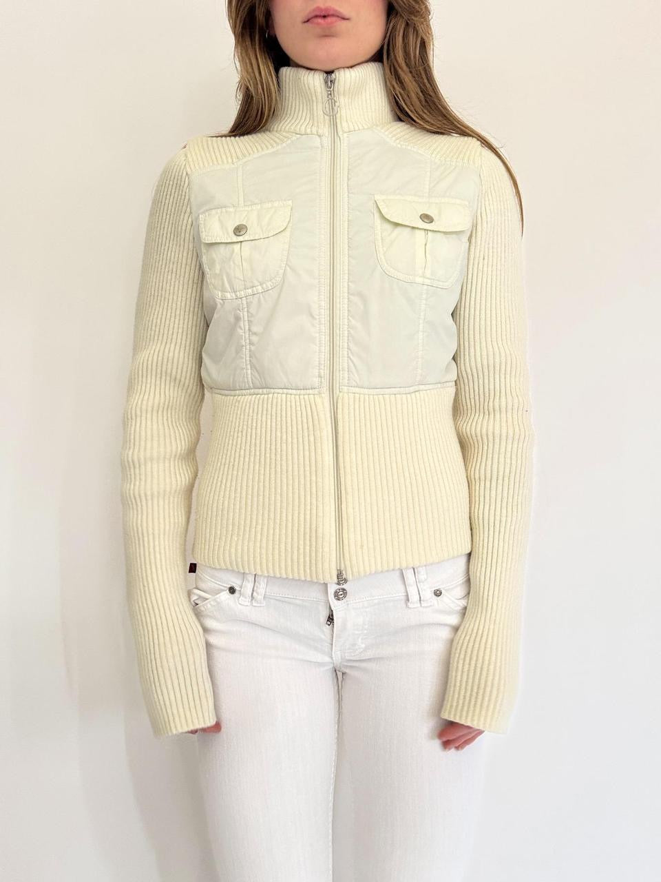 vintage knit puffer jacket