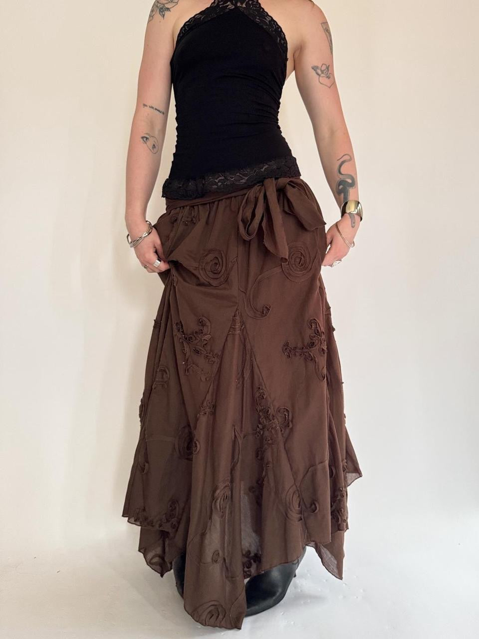 vintage ruffled tiered skirt