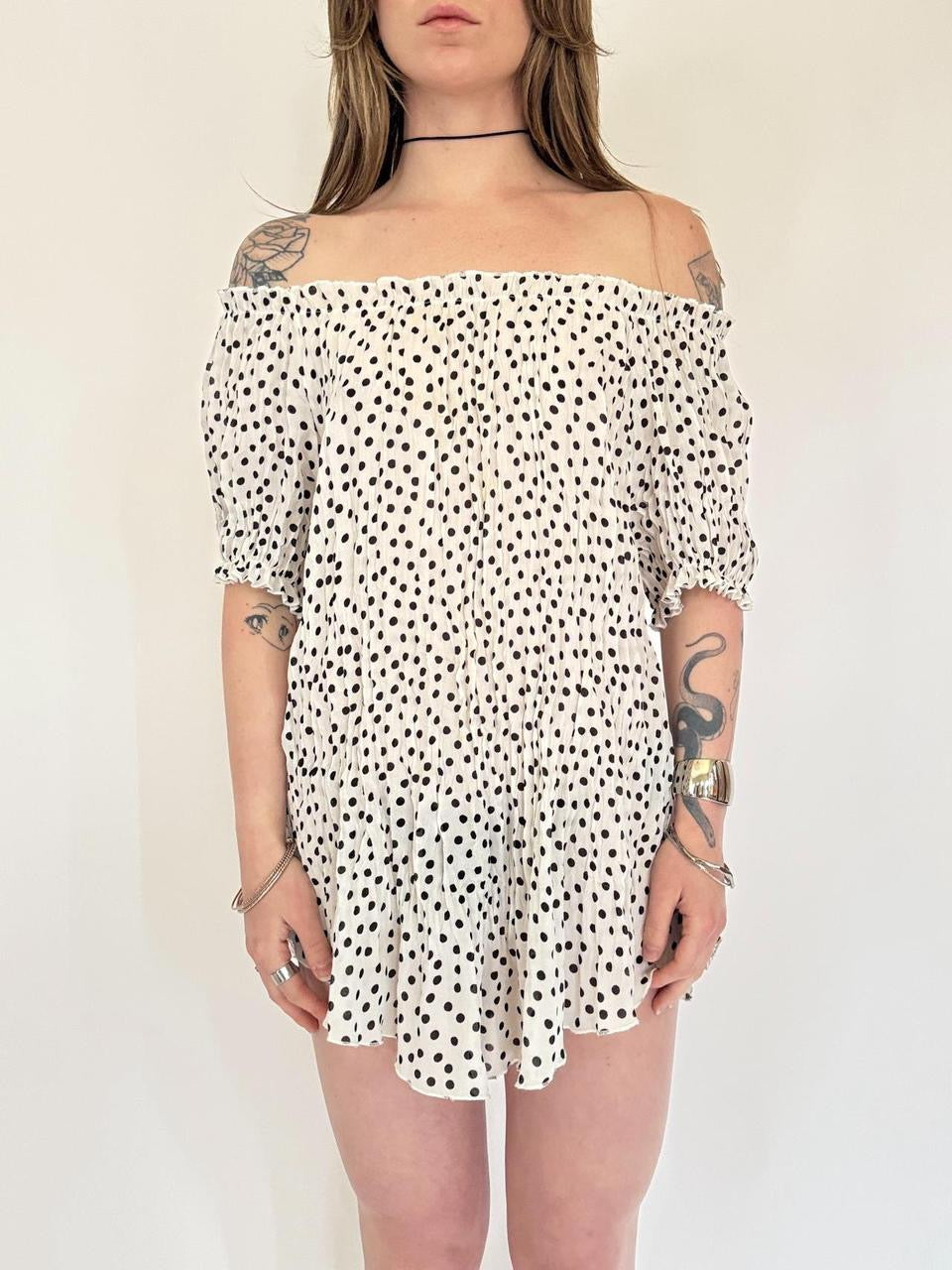 vintage polka dot slouchy top