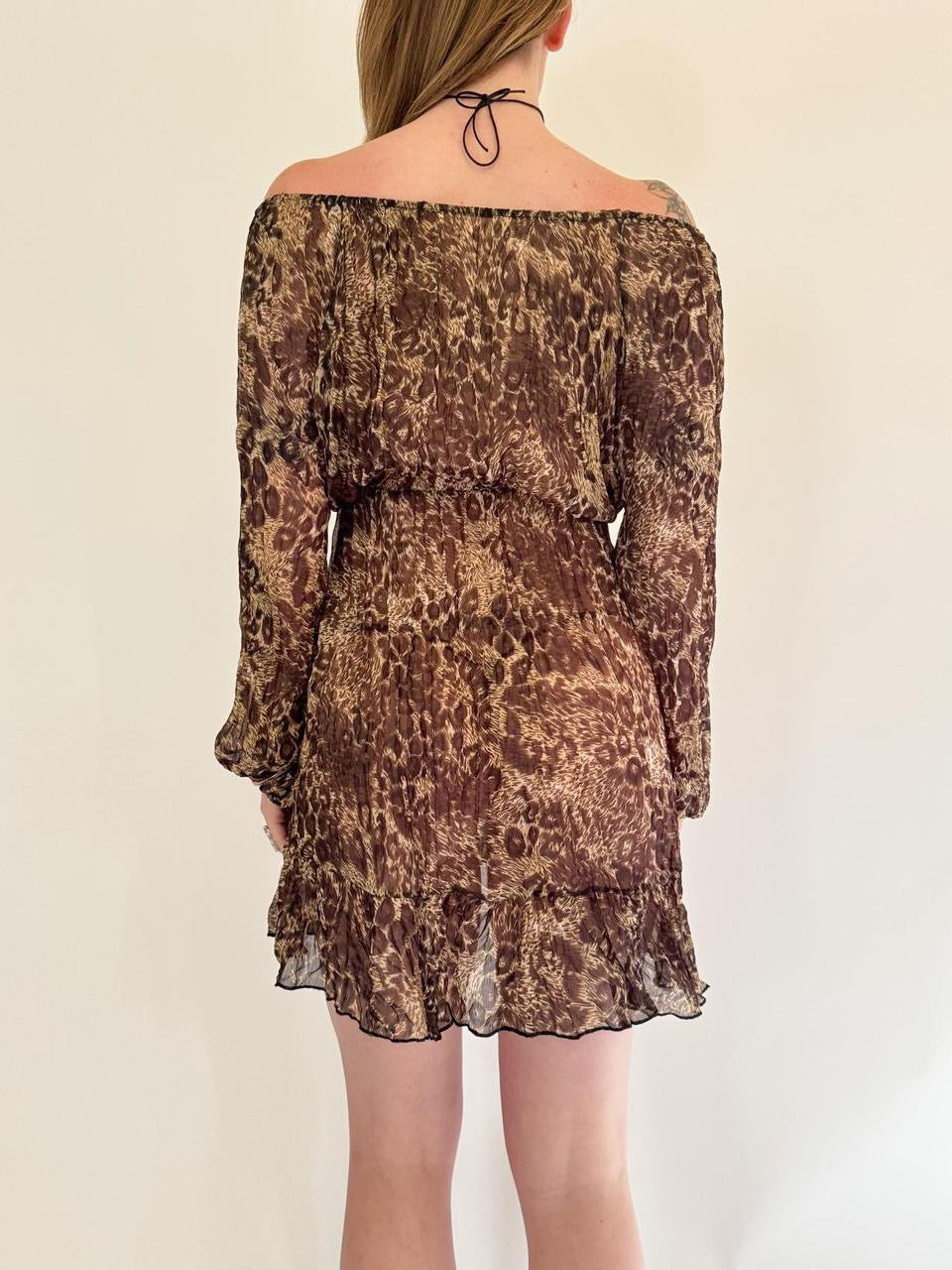 vintage leopard mini dress