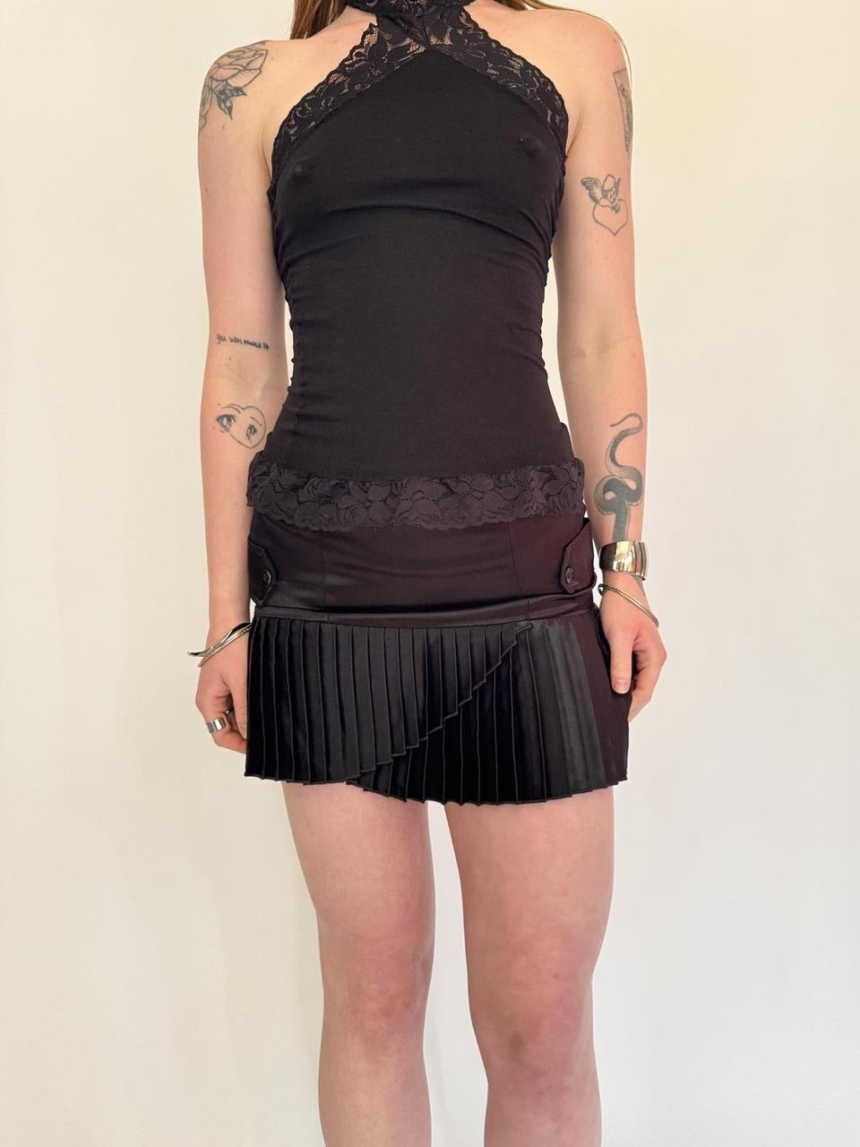 vintage pleated mini skirt