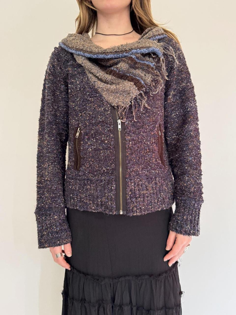 vintage french zippered sweater