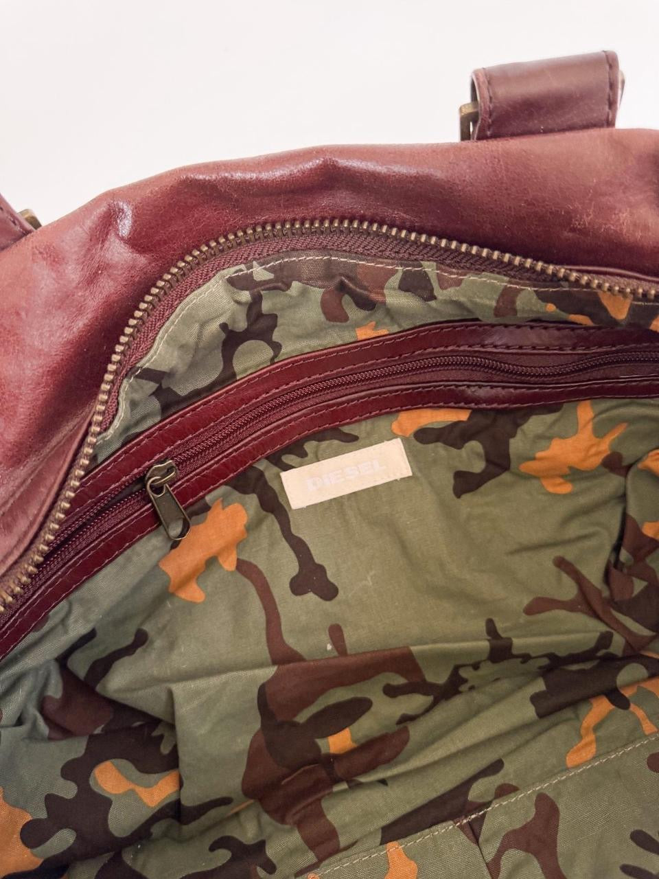 vintage diesel cargo leather bag