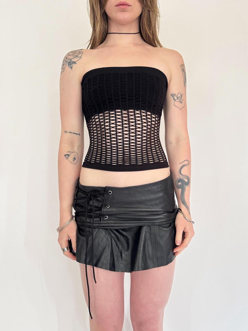 vintage fishnet tube top