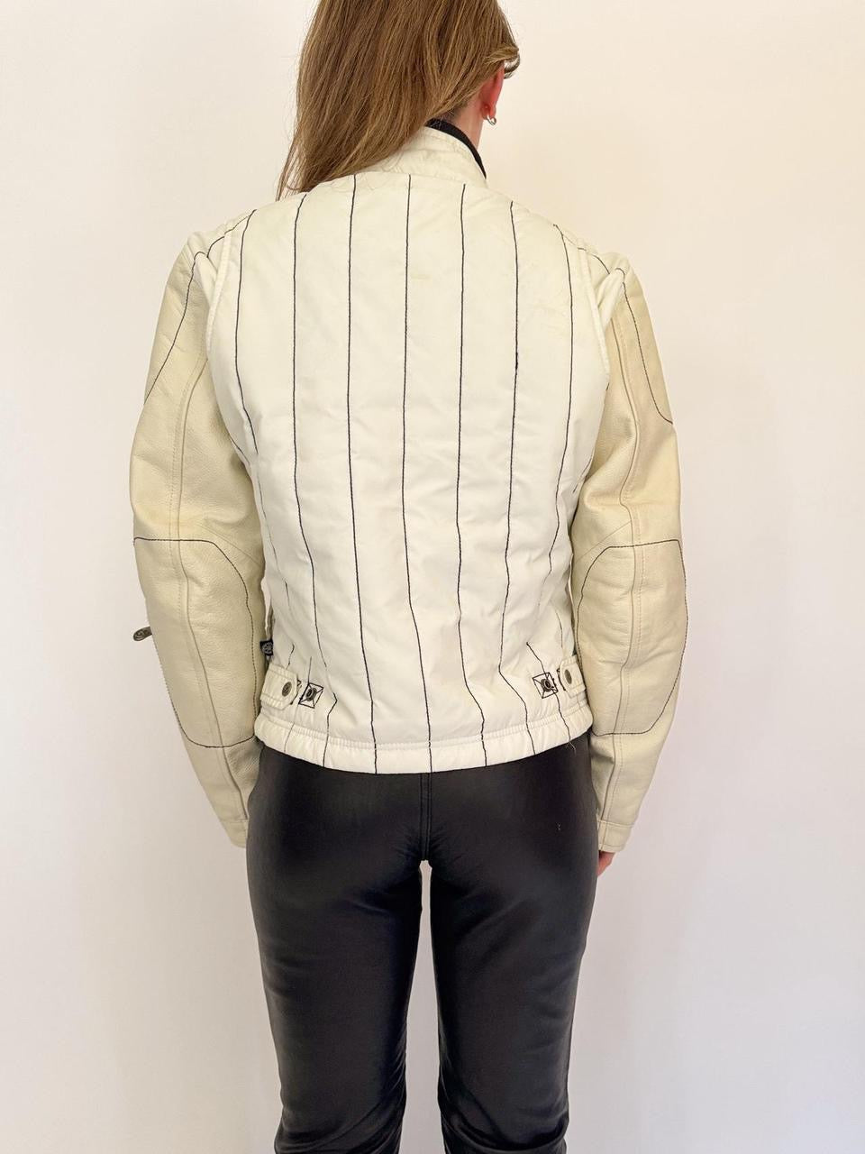vintage leather moto jacket