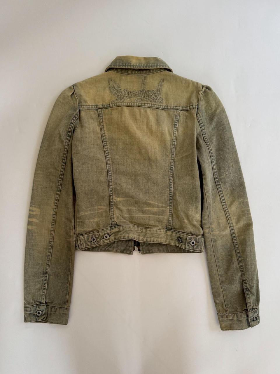 vintage diesel denim moto jacket