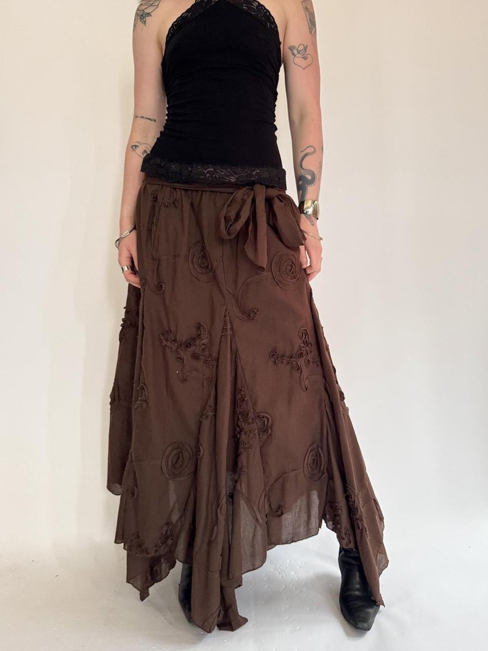 vintage ruffled tiered skirt