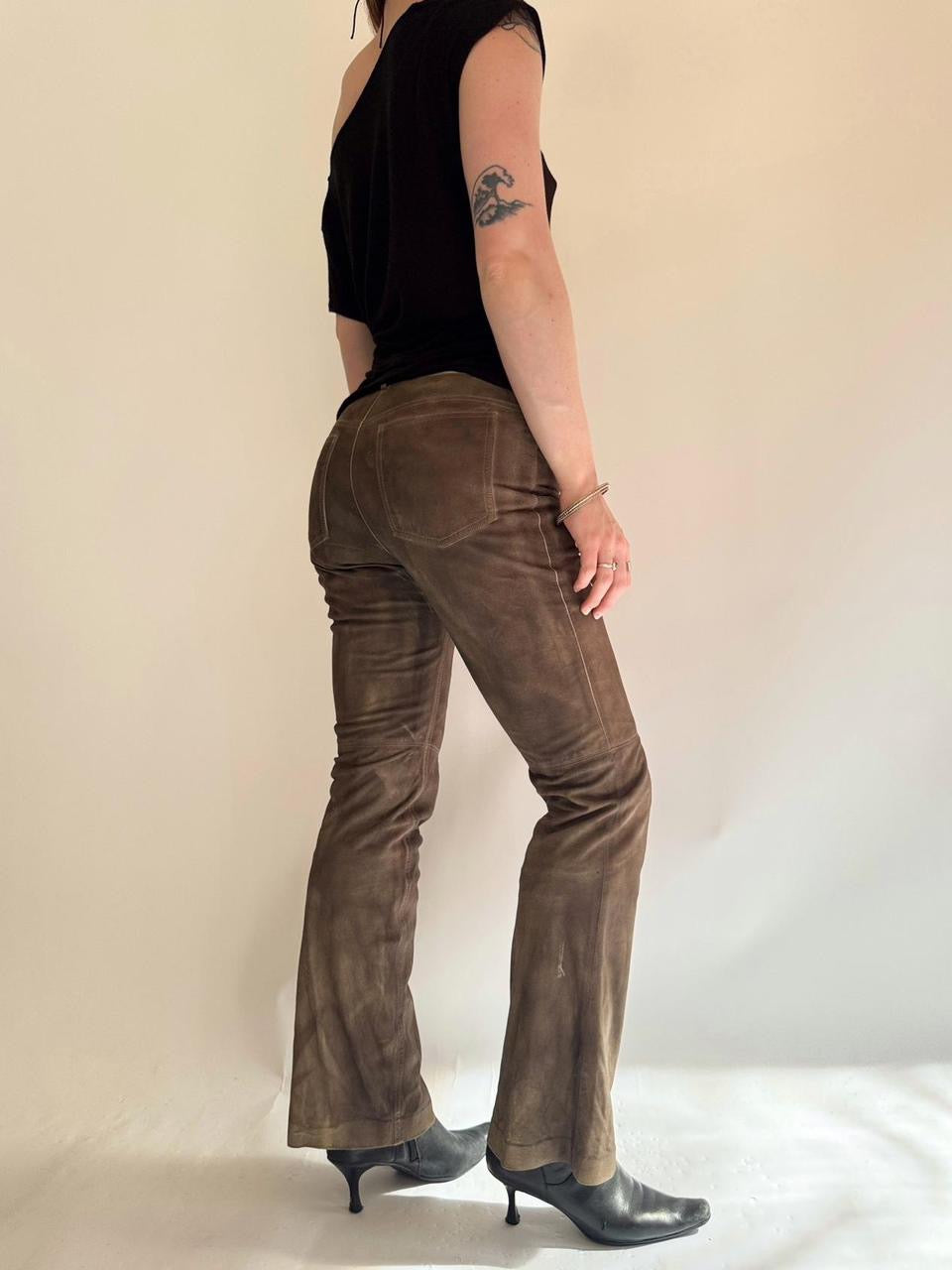 vintage low rise leather pants