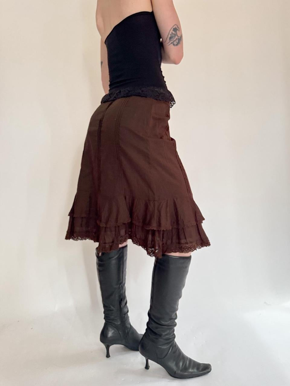 vintage ruffled tiered skirt