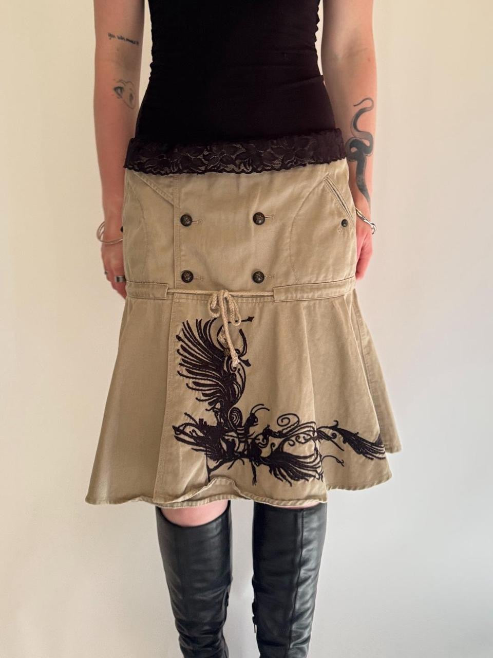 vintage diesel midi skirt