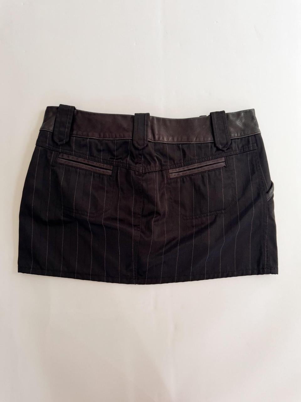 vintage diesel leather micro mini skirt